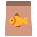 fish, feeding, bag, animals, food, parcel, package, delivery, meat