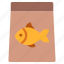 fish, feeding, bag, animals, food, parcel, package, delivery, meat 