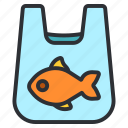 fish, bag, plastic, water, fishing, food, animal, sea, pet