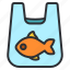 fish, bag, plastic, water, fishing, food, animal, sea, pet 