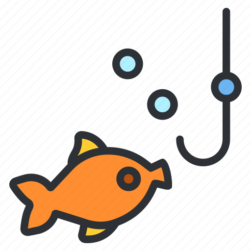 Fish, fishing, hook, seafood, food, sea, animal icon - Download on Iconfinder