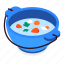 soup, fish, camping, pot