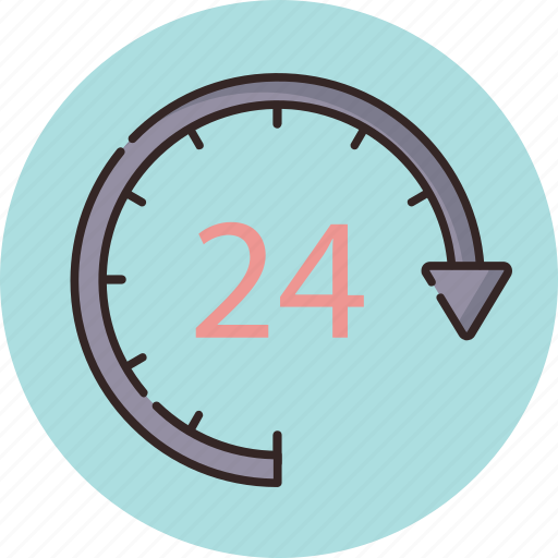 Clock, hours, opening, round, time, twenty, four icon - Download on Iconfinder