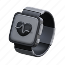 fitness watch, smartwatch, smart-watch, wrist-watch, watch, wristwatch, device, fitness, 3d icons 