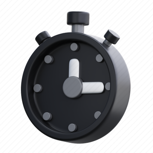 Stopwatch, chronometer, timepiece, countdown, timer, clock, deadline 3D illustration - Download on Iconfinder