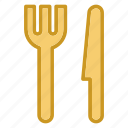 eat, food, fork, knife, location, navigation