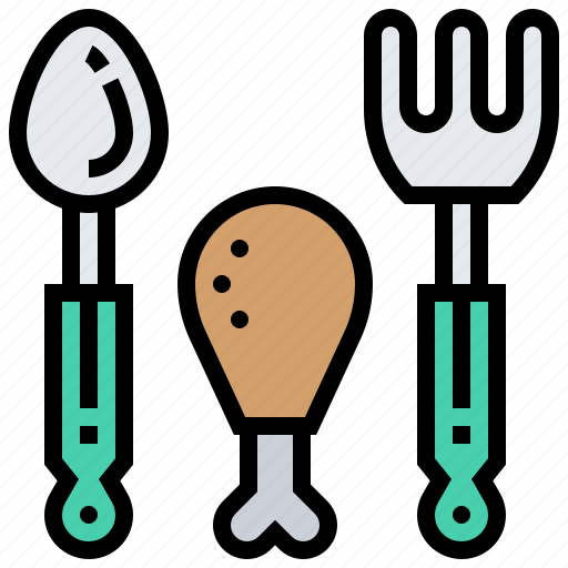 Chicken, fork, meal, protein, spoon icon - Download on Iconfinder
