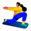 lunges, workout, quads, stretching, character, fitness 