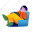 relaxing, meditation, comfort, couch, character 
