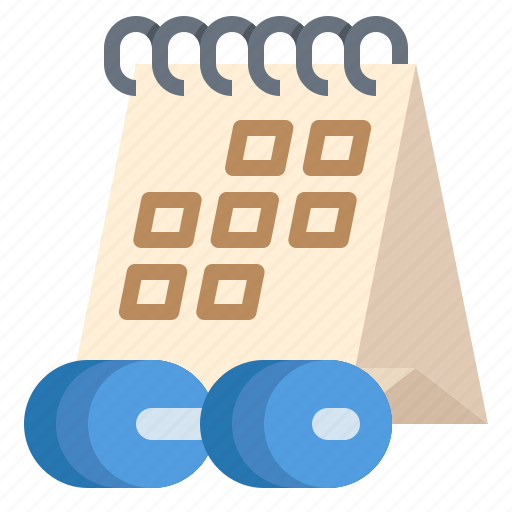 Calendar, dumbbell, fitness, schedule icon - Download on Iconfinder