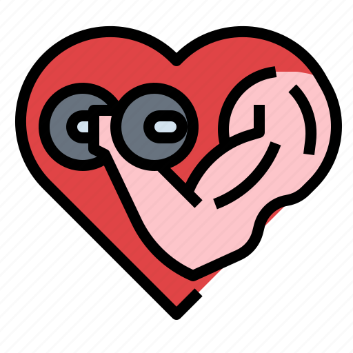 Fitness, gym, heart, strong, wellness icon - Download on Iconfinder