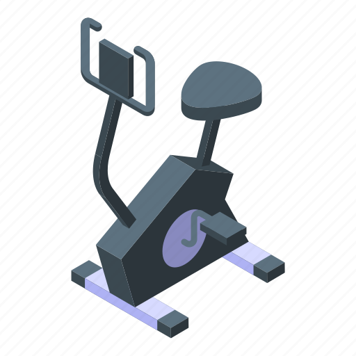 Fitness, exercise, bike, isometric icon - Download on Iconfinder
