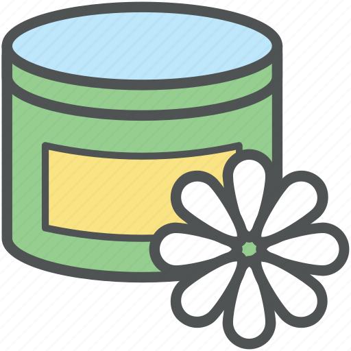 Cream jar, massage cream, personal care, spa cream, spa ointment, spa ointment and flower icon - Download on Iconfinder