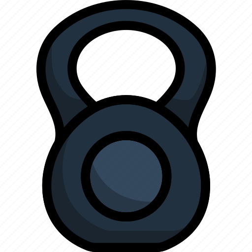 Kettlebell, fitness, sport, exercise, weight, equipment, lineart icon - Download on Iconfinder