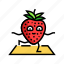 strawberries, fruit, fitness, character, sport, workout 