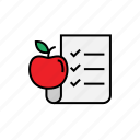 apple, checklist, diet, healthy, list, nutrition, plan