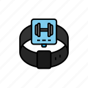 dumbbell, fitness, gym, smartwatch, sport, tracking, workout