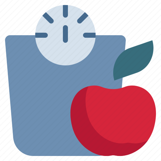 Weight, loss, apple, food, scale, diet icon - Download on Iconfinder