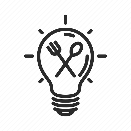 Idea, restaurant, lamp, bulb, kitchen, light, food icon - Download on Iconfinder