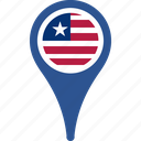 flag, liberia, country, location, map, pin