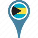 bahamas, flag, the, country, map, pin