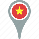 flag, vietnam, country, map, pin