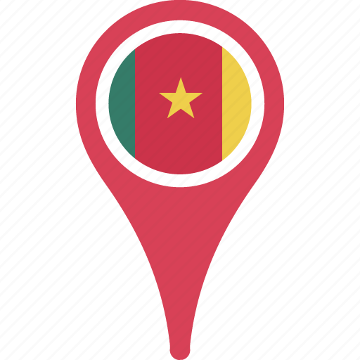 cameroon, flag, country, flags, map, pin 