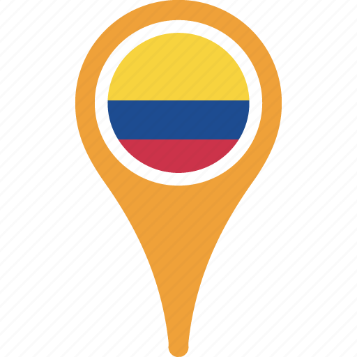 Colombia, flag, country, map, pin icon - Download on Iconfinder