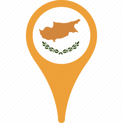 cyprus, flag, country, map, pin 