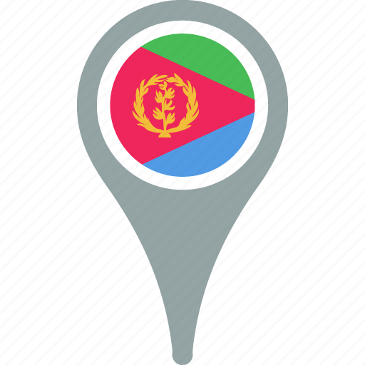 eritrea, flag, country, map, pin 