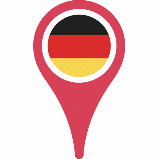 flag, germany, country, map, pin 