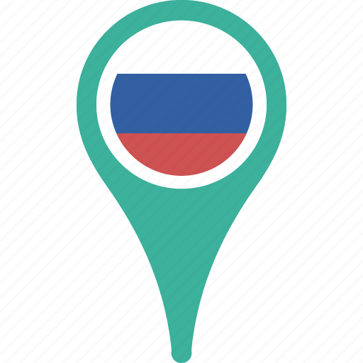 flag, russia, country, map, pin 