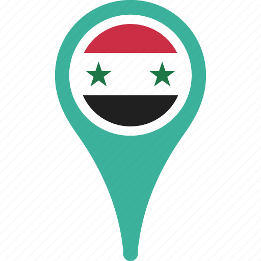 flag, syria, country, flags, map, pin 