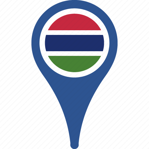 Flag, gambia, the, country, pin icon - Download on Iconfinder