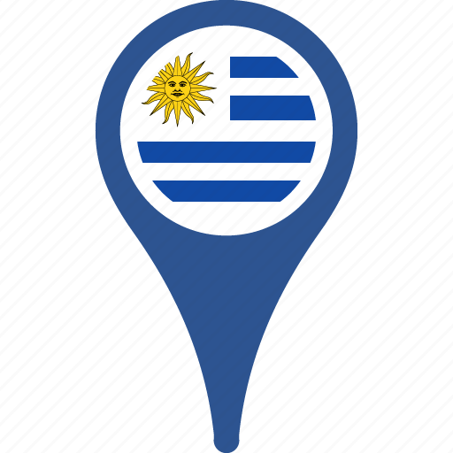 flag, uruguay, flags, map, pin 