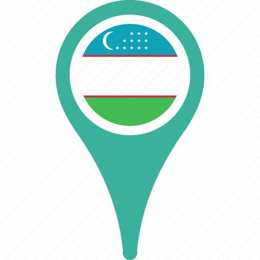 flag, uzbekistan, country, map, pin 