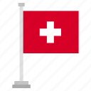 flag, national, switzerland, country, world