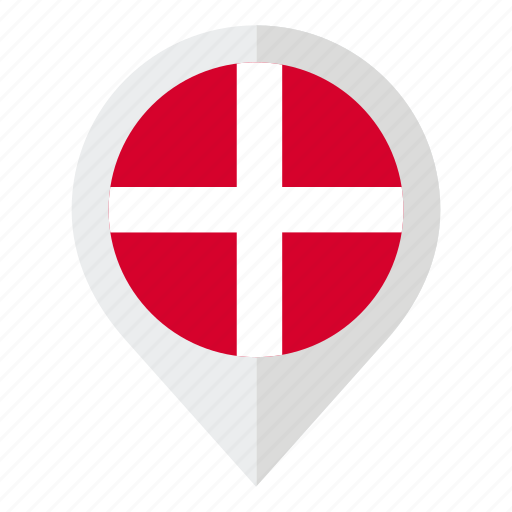 Country, denmark, denmark flag, flag, geolocation, map marker, plus icon - Download on Iconfinder