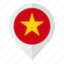 country, flag, geolocation, map marker, vietnam, vietnam flag