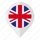 country, flag, geolocation, great britain, map marker, uk, united kingdom 