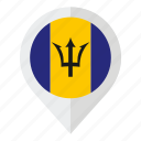 barbados, country, flag, geolocation, map marker