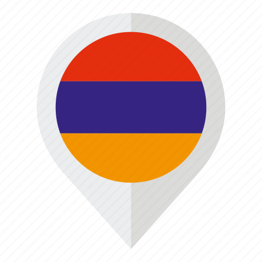 Armenia, armenia flag, country, flag, geolocation, map marker icon - Download on Iconfinder