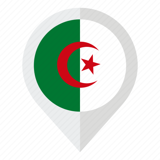 Algeria flag, country, flag, geolocation, map marker icon - Download on Iconfinder