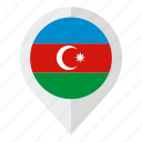 azerbaijan, azerbaijan flag, country, flag, geolocation, map marker