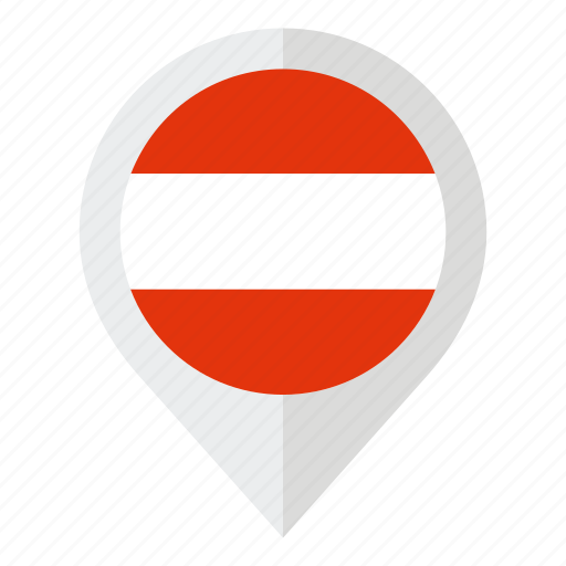 Austria, austrian flag, country, flag, geolocation, map marker icon - Download on Iconfinder