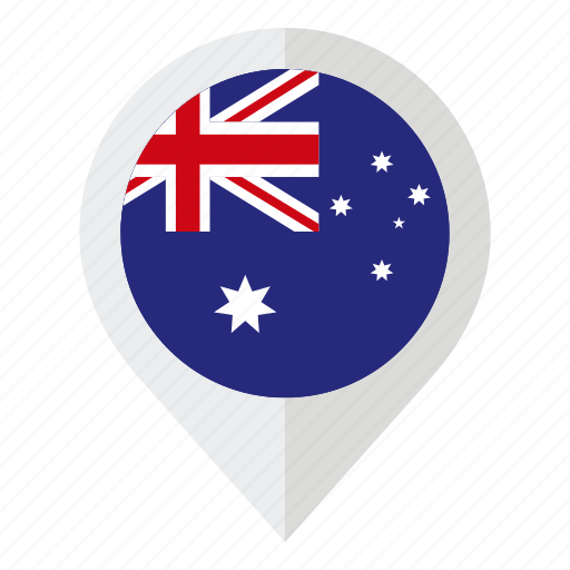Australia, australian flag, country, flag, geolocation, map marker icon - Download on Iconfinder