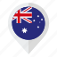 australia, australian flag, country, flag, geolocation, map marker 