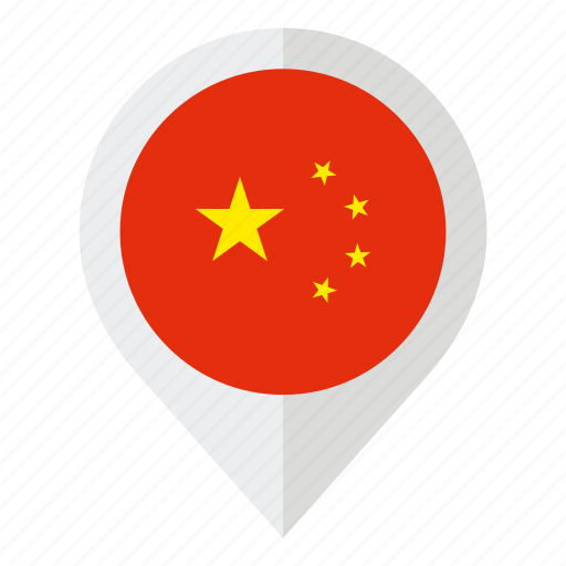 Asia, china, country, flag, geolocation, map marker, star icon - Download on Iconfinder