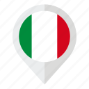 country, flag, geolocation, italy, italy flag, map marker