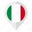 country, flag, geolocation, italy, italy flag, map marker 